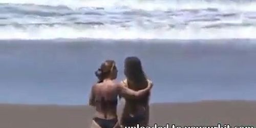 Hot Lesbian Asses on the Beach