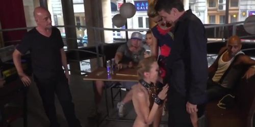 Petite Blonde Anal Gangbang In Public