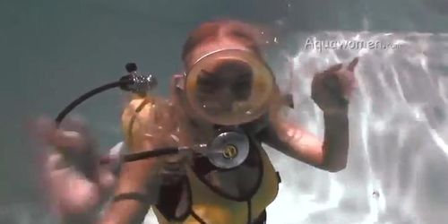 Yellow swimsuit scuba