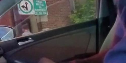 Insane asking direction car dick flash cum