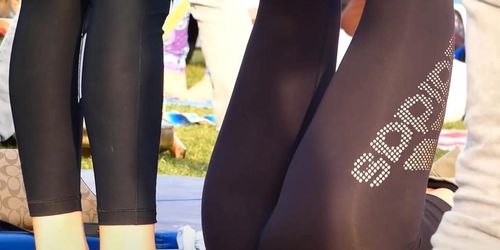 perfect ass blonde yoga spandex