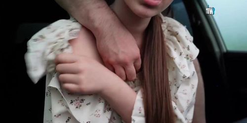 Step sisters outdoor deep throat for a ride. Doggy fashion plow in car with Deluxe_Bitch, cum inside and creampie - greatest