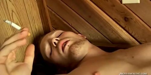 BOYS-SMOKING - Smoking Viper Jack Off And Shoots Jizz All Over His Body