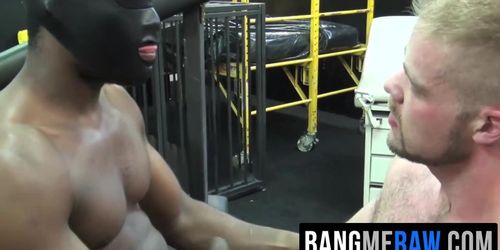BANG ME RAW - Amazing fetish fuck with two big massive guys in dungeon (juicy_black , Juicy Black)