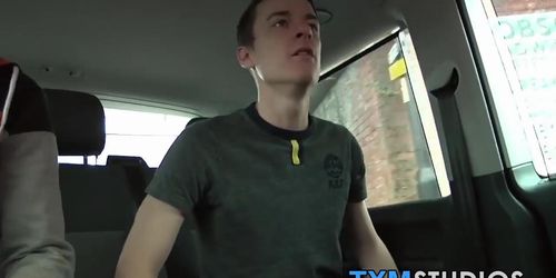 TXM STUDIOS - Young British jock blowing big cock in car threeway (Jake Kelvin, Reece Bentley)