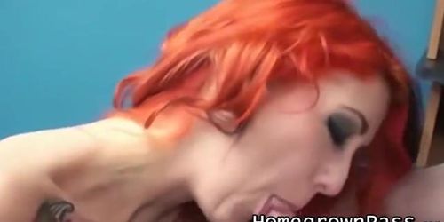 HOMEGROWN PASS - Inked redhead MILF having a taste of thick pensioner dick (Scarlet Fever)