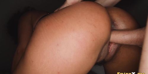 ENJOYX - Horny brunette Selva dreamed breakfast but got sloppy in the kitchen. Enjoy molten XXX porn (Selva Negra)