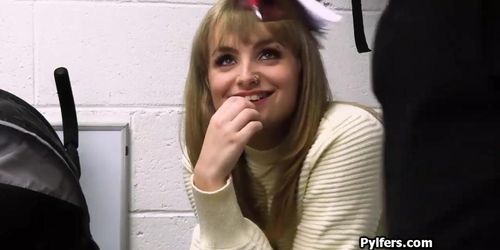 Hot girl busted with tons of stolen dildos