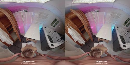 Luna B-Bunny Doesn't Care If Someone Enters The Sauna While She Fucks You - Violet Myers
