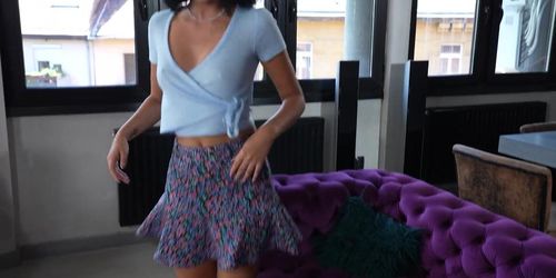 GIRLSRIMMING Hot MILF Afrodite giving a juicy rimjob to the courier (Delivery Man)