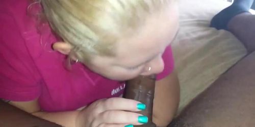 White Chick Sucking Black Cock And Licking Balls