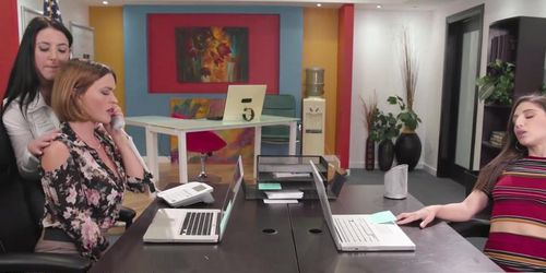Angela White Tries Abella Danger and Krissy For Job But More Interested In Fucking