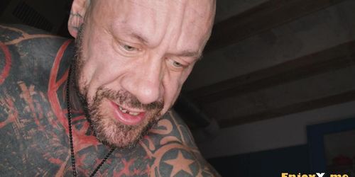 ENJOYX - Inked guy blows away pussy-loving brunette in total HD - Best xxx (Rob Diesel, Catherine Knight)