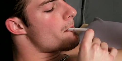 TWINK SMOKING - Gorgeous Mike Roberts was well pleasured in a hardcore smoking and cock stroking (hot lips)