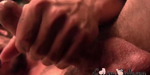 SWING BALLS - Young man has his balls bouncing hard during masturbation