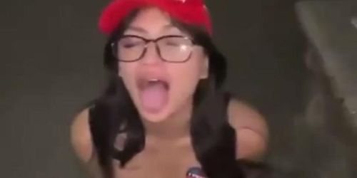 Free Use Latina in Glasses Salutes 