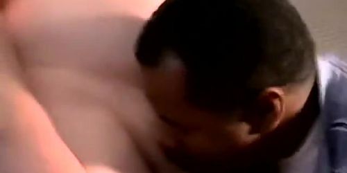 JOE SCHMO VIDEO - Chubby white gay gets his balls and cock licked by black dude (ChezzaLuna )