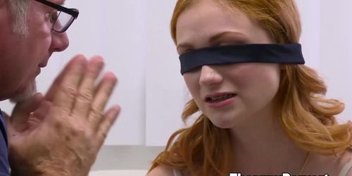 THERAPYPERVERT - Redhead girl Scarlet Skies is seduced by her older perverted therapist (Jake Jacobs, Jay Crew)