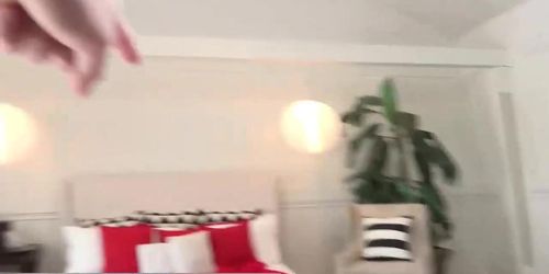 Sex addict tenant with big boobs fucks landlord