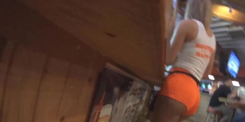 hot hooter girl orange short ass
