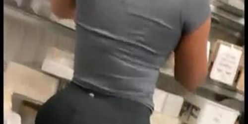 Nice phat ass ebony at the supermarket