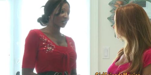 Busty ebony milf lesbian