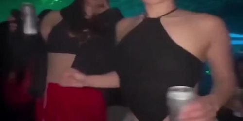 Megan Lawless Breasts Scene  in Megan Lawless At A Concert Saturday Night Wearing A Sheer Top Exposing Her Tiny Chest