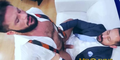 MEN PLAYING - Rough fucking and wet rimming by suited Christian Sam and Little Brako