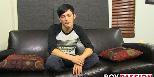 BOY PASSION - Solo twink stroking and pulling his cock for the camera (Ryker Madison)