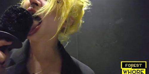 Filthy public toilet sex - anal fisting piss drinking - extreme bdsm humiliation