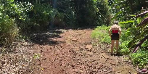 Hot MILF in Lingerie Plays Solo at Wahiawa Botanical Gardens - 4K Amateur Porn