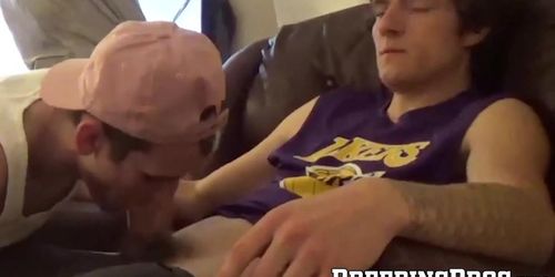 BREEDINGBROS - Frat men huge cock help loosen up the pledges during exam time