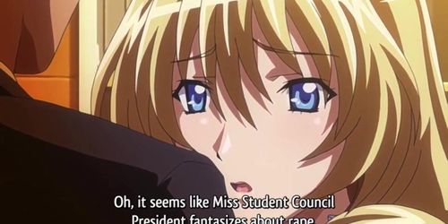 Student president&#'s first kiss is getting hentai face fucked