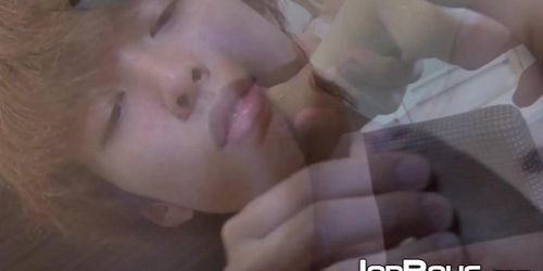 JAP BOYS - Dildo fun and wanking with Japanese twink with long hair