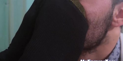 MY FRIENDS TOES - Bearded Lando strokes dick while being foot worships by doctor Thom (Thomas Stone, Landon Mycles)
