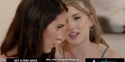 GIRLSWAY - Mischievous Octavia Red Gives Roommate Cadence Lux's Orgasms Through Remote Vibrator