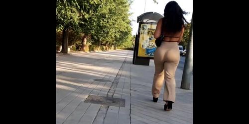 Candid Perfect tight pants big booty