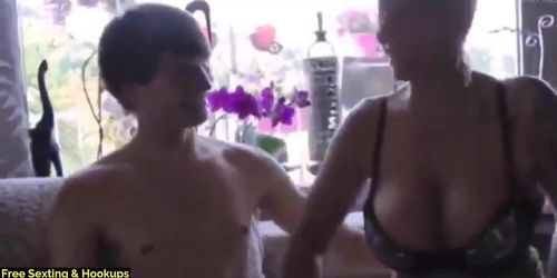 Shameless Cougar MILF Seduces and Fucks Teen Boy on Vacation