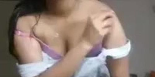 Beautiful Indian Student Remove Dress