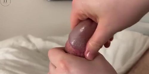 Intense pov handjob edging - german amateur wife doesn t stop after cumshot post orgasm torture