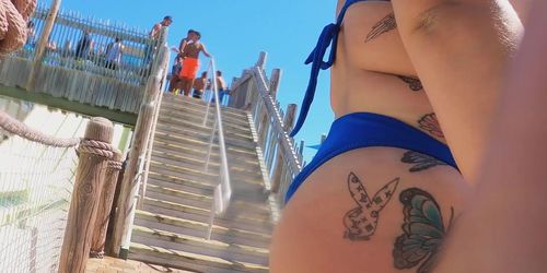 big fat ass blue bikini