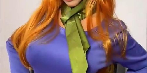 Scoobydoo Daphne Cosplay Girl Breast Pinching