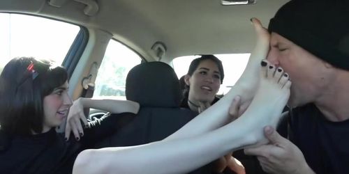 Backseat foot worship