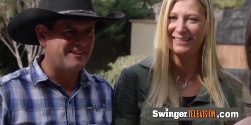 Trish and Jp join other swingers to break the ice before partying together