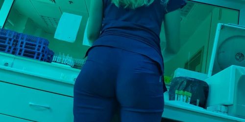 Candid sexy nurse arse