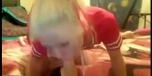 Blonde Girl Sucks On Dildo