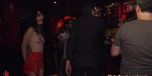 Masochistic babe Lilyan Red public disgraced and rough fucked in a bar (Steve Holmes, Antonio Ross)