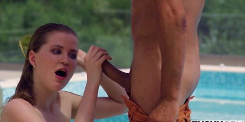 TUSHY Sexy Angelina seduces her pool guy for anal fun