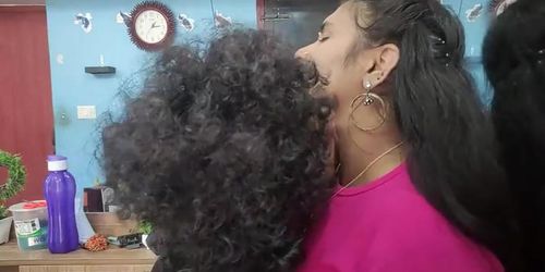 Vaishnavy And Sharun Raj Hot Indian Couple Tits Press And Lip Lock - Mallu Romance