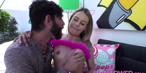 SWALLOWED Summer Vixen slurps it up (Logan Long)